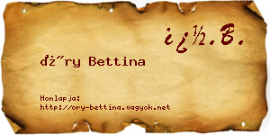 Őry Bettina névjegykártya